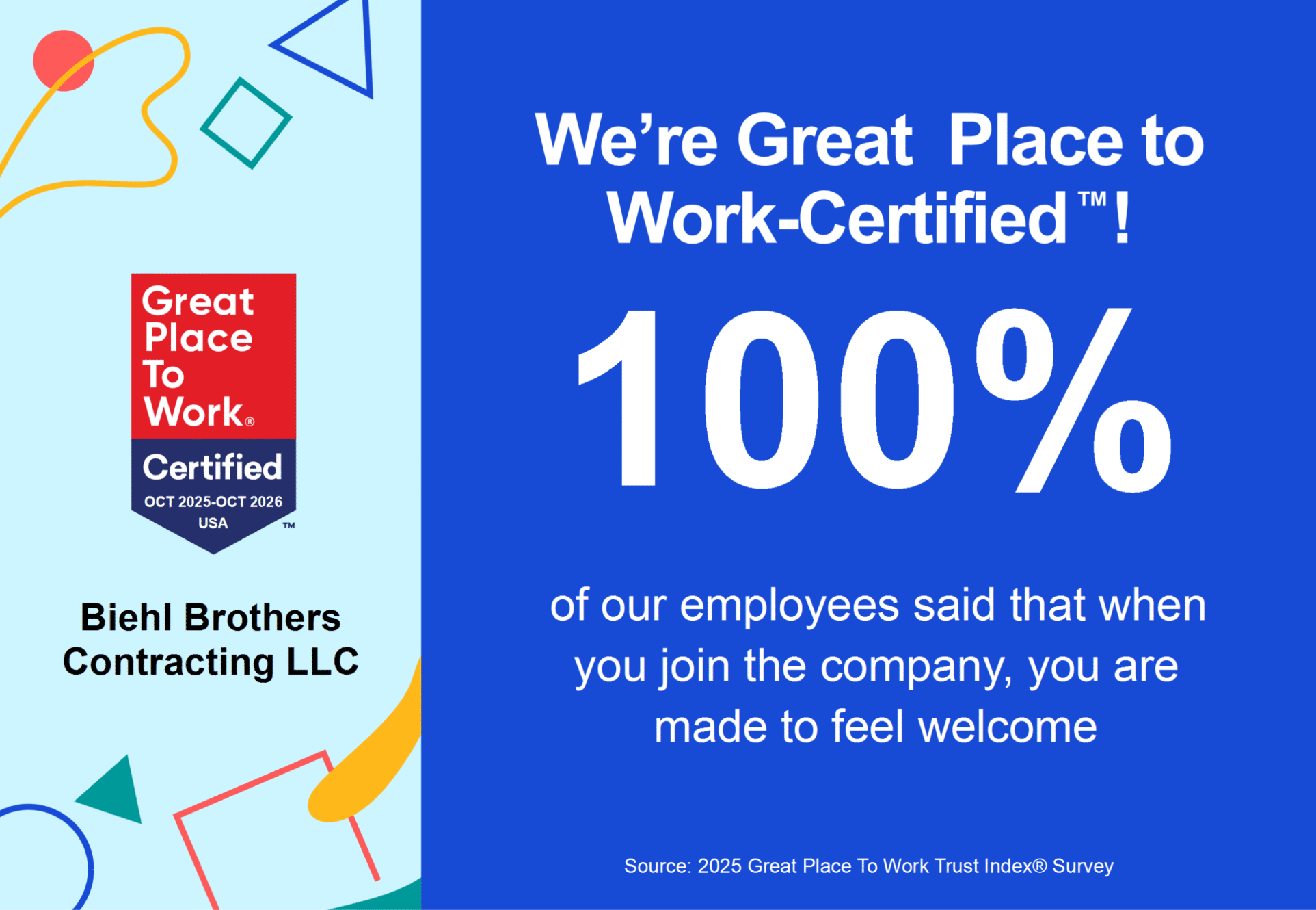 Biehl - Great Places to Work Biehl Brothers Contracting